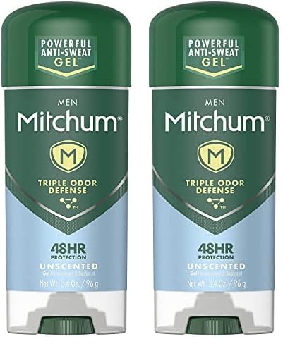 Mitchum Men Advanced Control Anti-Perspirant & Deodorant Gel, Unscented, 3.4 Ounce (Pack of 6)