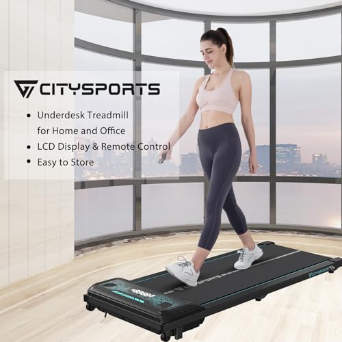 CITYSPORTS Walking Pad Treadmill – Ultra Slim, Portable, Under Desk for Home Use