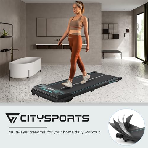 CITYSPORTS Walking Pad Treadmill – Ultra Slim, Portable, Under Desk for Home Use