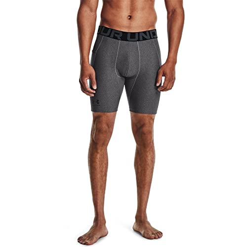 Under Armour mens Armour HeatGear Compression Shorts , Carbon Heather (090)/Black , X-Large