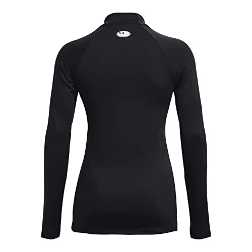 Under Armour Women's Standard ColdGear Authentics Mock Neck, Black (001)/White, Large