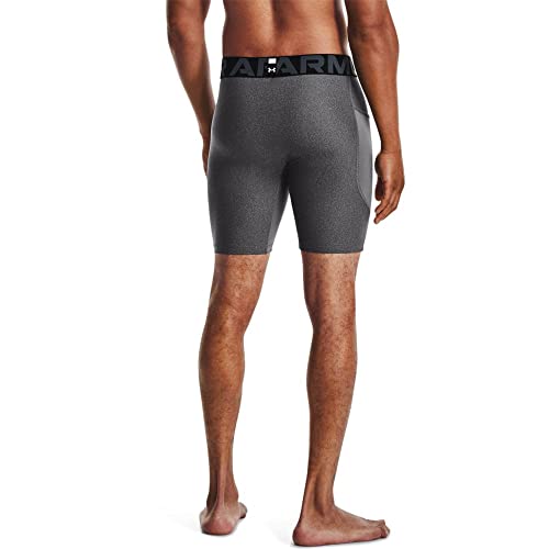 Under Armour mens Armour HeatGear Compression Shorts , Carbon Heather (090)/Black , X-Large