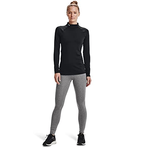 Under Armour Women's Standard ColdGear Authentics Mock Neck, Black (001)/White, Large