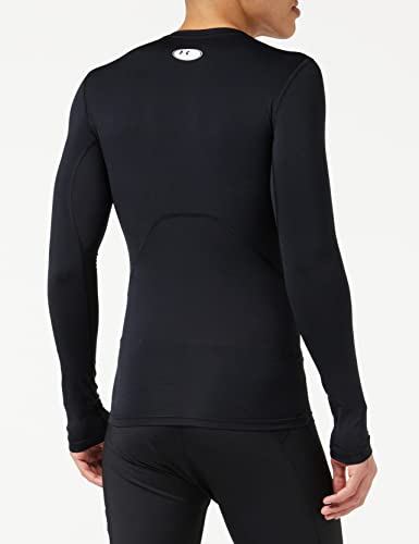 Under Armour Men's Armour HeatGear Compression Long-Sleeve T-Shirt , Black (001)/White , Large