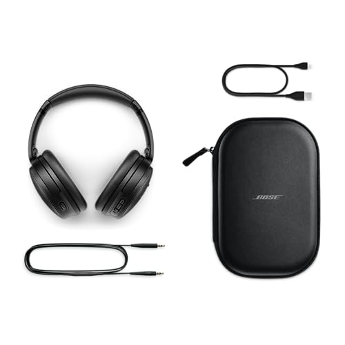 Bose QuietComfort Wireless Noise Cancelling Headphones, Bluetooth Over Ear Headphones with Up To 24 Hours of Battery Life, Black