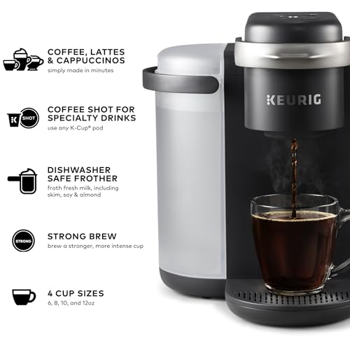 Keurig K-Cafe Single Serve K-Cup Coffee, Latte and Cappuccino Maker, Dark Charcoal