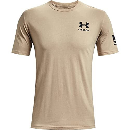 Under Armour Men's New Freedom Flag T-Shirt, Desert Sand (290)/Black, Large