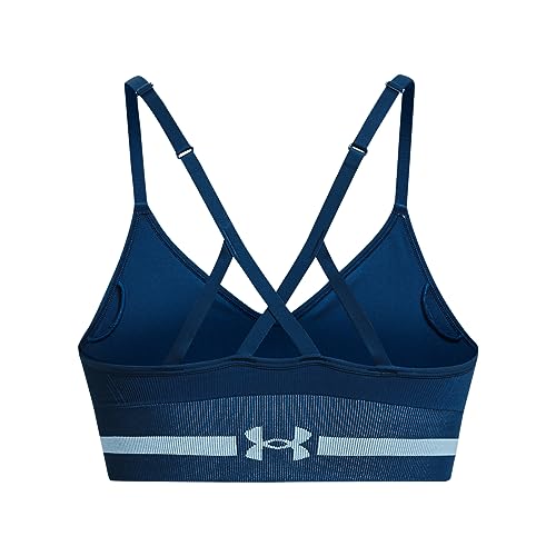 Under Armour Women's Seamless Low Impact Long Bra, (426) Varsity Blue/Varsity Blue/Blizzard, Small