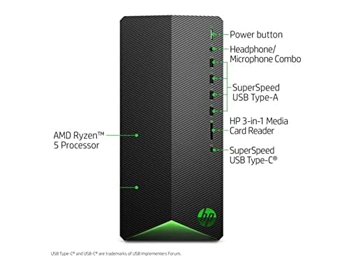 HP 2021 Newest Pavilion Gaming Desktop Computer, AMD 6-Core Ryzen 5 5600G Processor(Beat i7-8700, Upto 4.4GHz), AMD Radeon RX5500 4 GB, 8GB RAM, 256GB PCIe NVMe SSD,Mouse and Keyboard, Win 10 Home