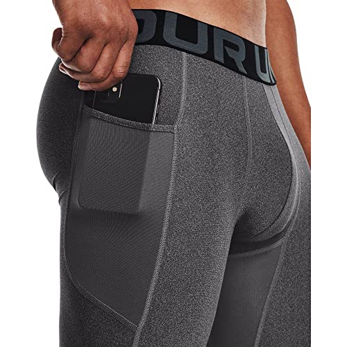 Under Armour mens Armour HeatGear Compression Shorts , Carbon Heather (090)/Black , X-Large