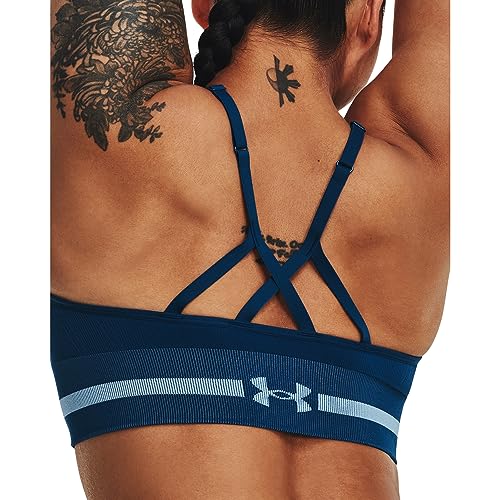 Under Armour Women's Seamless Low Impact Long Bra, (426) Varsity Blue/Varsity Blue/Blizzard, Small