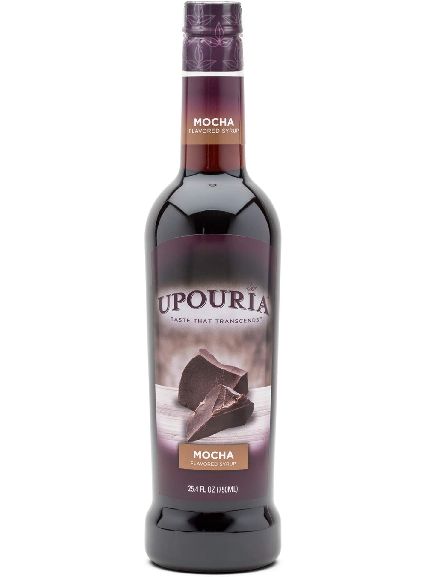 Upouria Caramel & Mocha Coffee Syrup Flavoring, 2 of each Flavor, 100% Vegan, Gluten-Free, Kosher, 750 mL Bottles (Pack of 4) with 2 Coffee Syrup Pumps