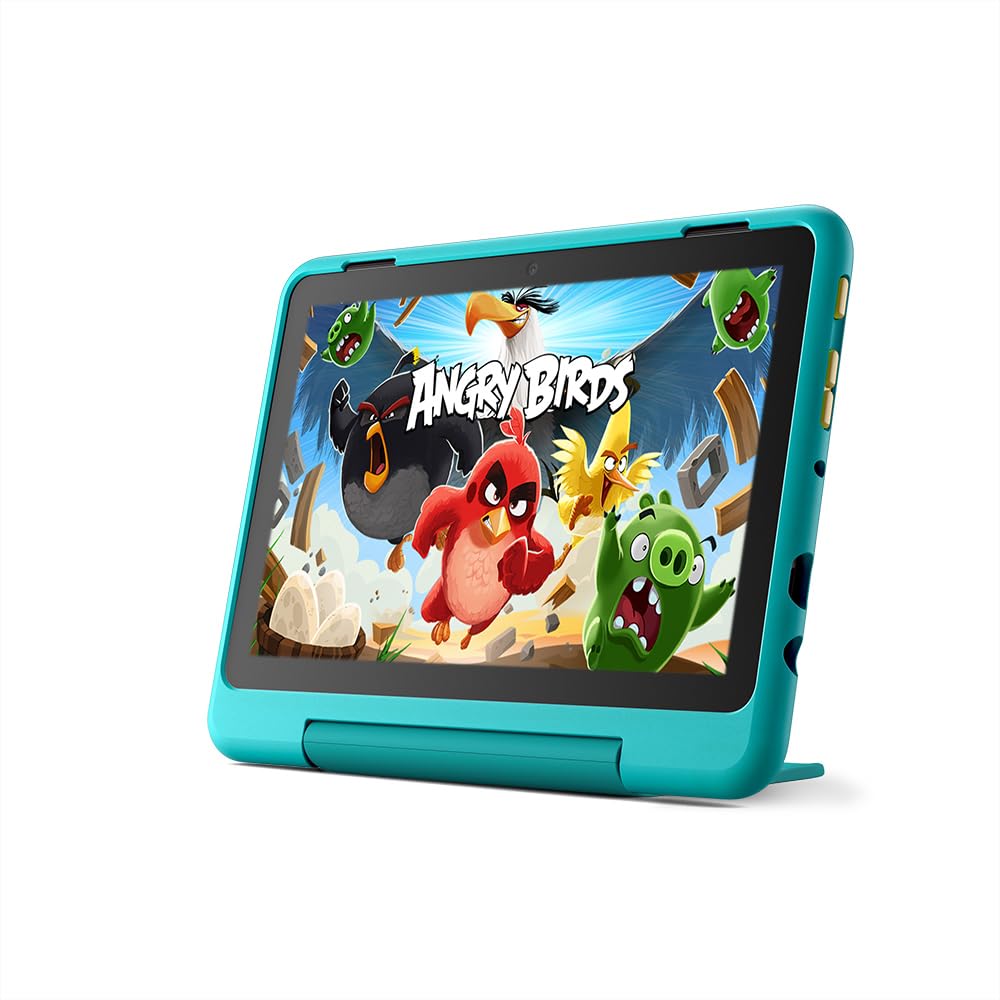 Amazon Fire HD 8 Kids Pro tablet- 2022, ages 6-12 | 8" HD screen, slim case for older kids, ad-free content, parental controls, 13-hr battery, 32 GB, Hello Teal