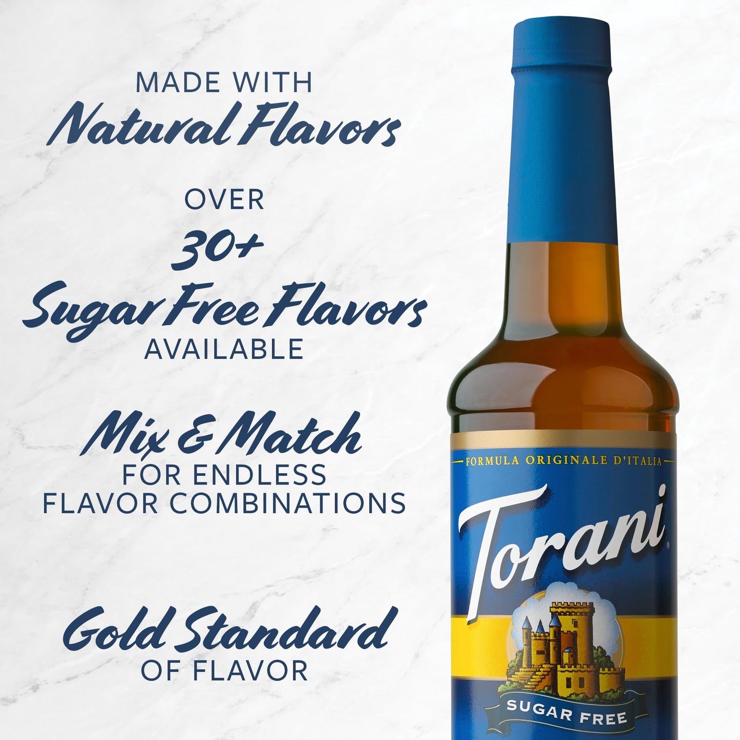 Torani Sugar Free Syrup, Sweetener, 25.4 Ounce (Pack of 4)