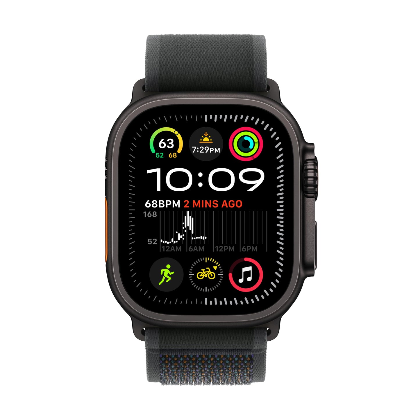 Apple Watch Ultra 2 [GPS + Cellular 49mm] Smartwatch, Sport Watch with Black Titanium Case with Black Trail Loop - M/L. Fitness Tracker, Precision GPS, Action Button, Carbon Neutral