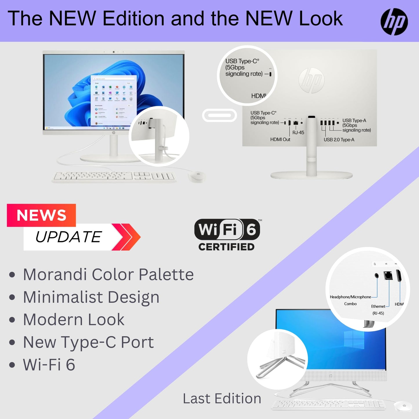 HP 22" All-in-One Desktop PC • The New Version and Look • 12 Month Microsoft Office • 40GB RAM • 1TB Storage (512GB SSD and 512GB External) • FHD Display • Intel Celeron Processor • Windows 11 Home