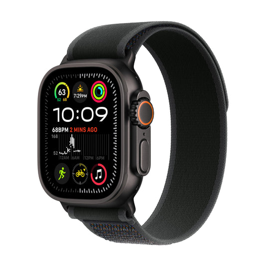 Apple Watch Ultra 2 [GPS + Cellular 49mm] Smartwatch, Sport Watch with Black Titanium Case with Black Trail Loop - M/L. Fitness Tracker, Precision GPS, Action Button, Carbon Neutral