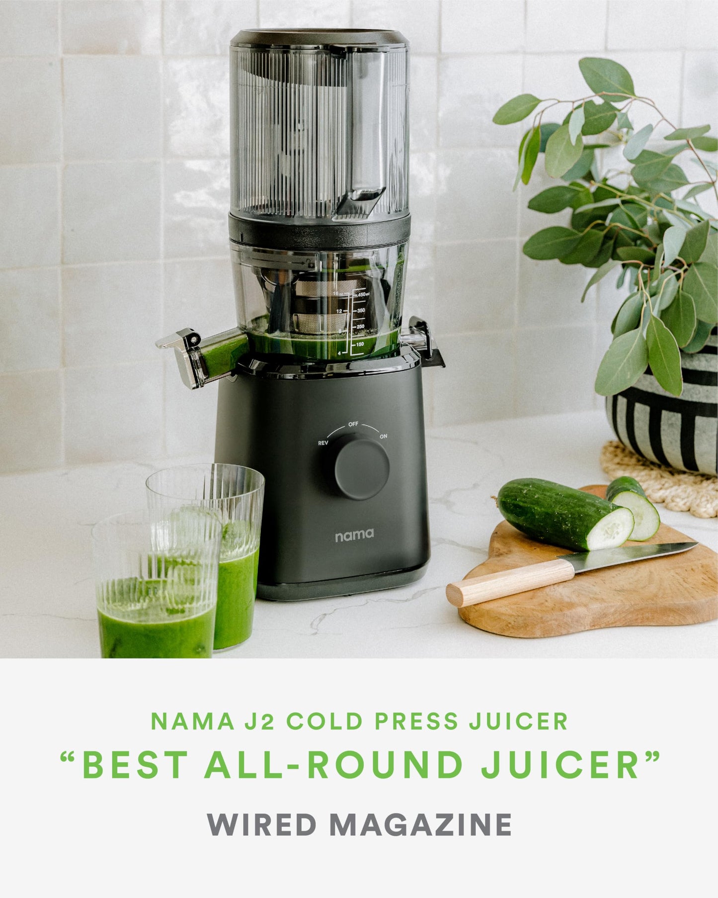 Nama J2 - Cold Press Juicer - Hands-Free - Black