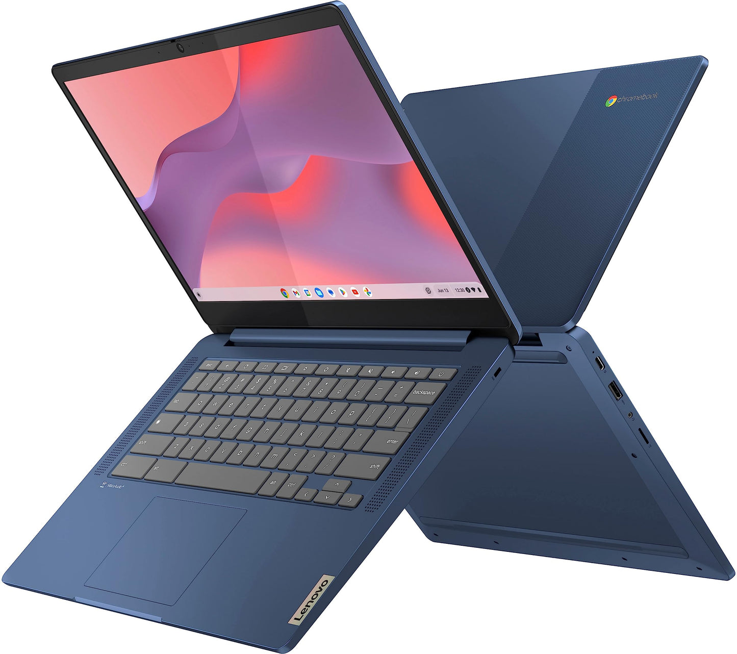 Lenovo Newest Flagship Chromebook, 14'' FHD Touchscreen Slim Thin Light Laptop Computer, 8-Core MediaTek Kompanio 520 Processor, 4GB RAM, 64GB eMMC, WiFi 6,Chrome OS+HubxcelAccesory, Abyss Blue